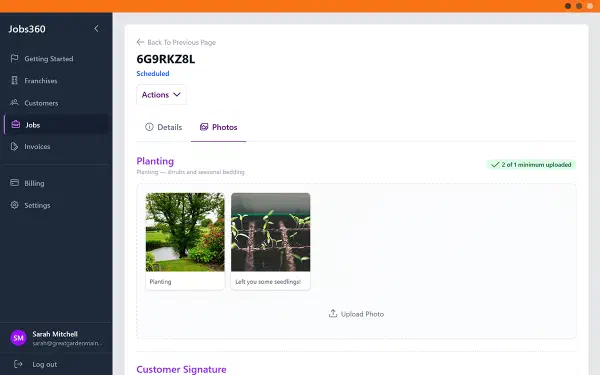 Job management view with scheduling