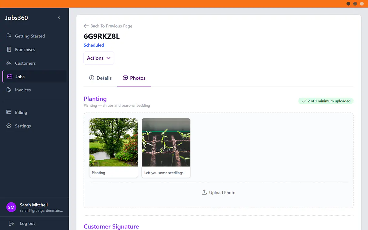 Jobs360 job management screenshot